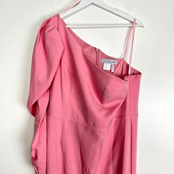 MAC DUGGAL One Shoulder Puff Sleeve Gown in Rose Pink Size US 14 - Picture 3 of 10